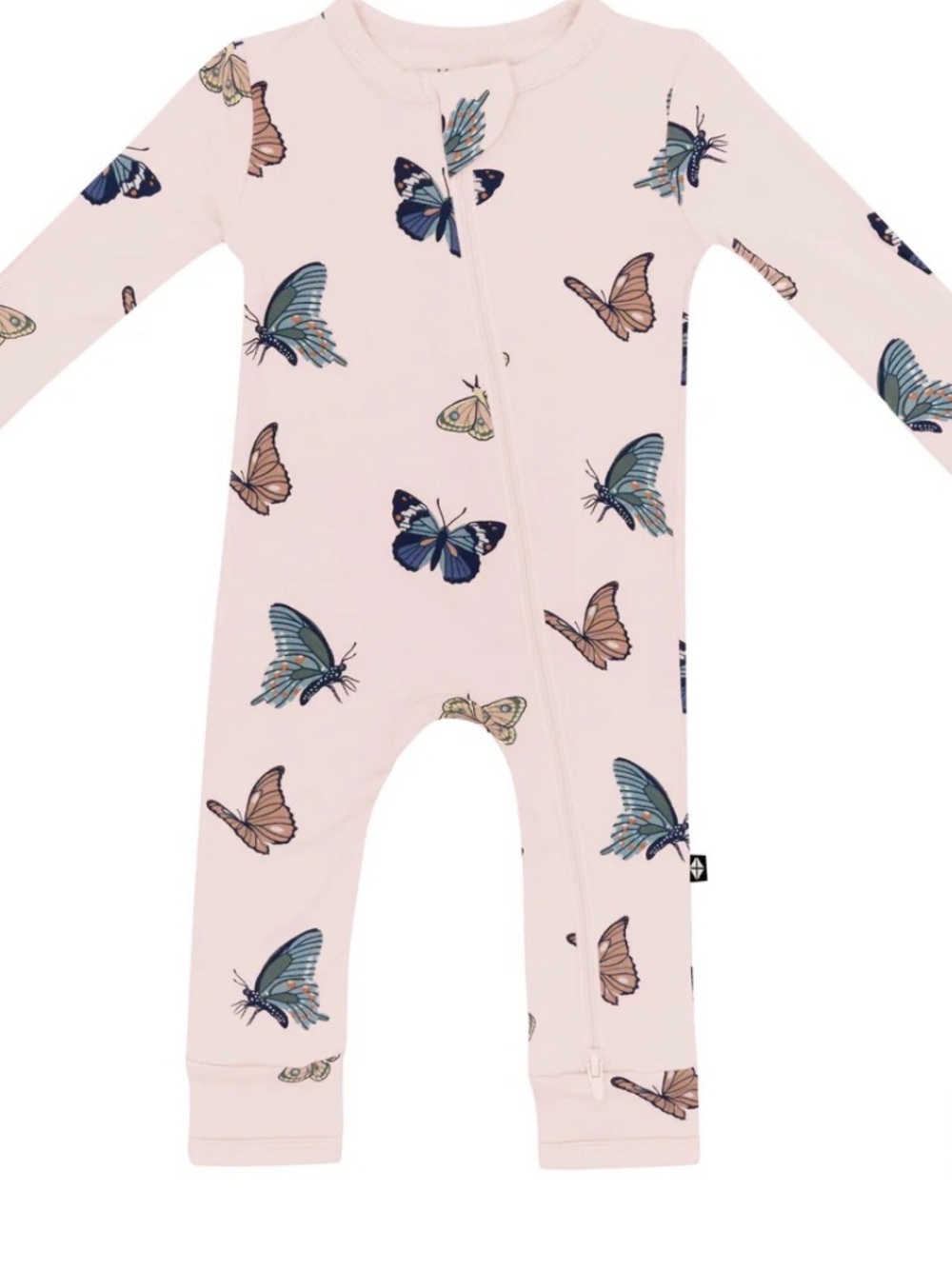 Zippered Romper in Blush Butterfly